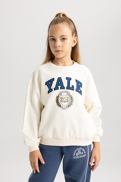 DeFacto Yale University Girl's Crew Neck Relax Fit Sweatshirt A7737a823au
