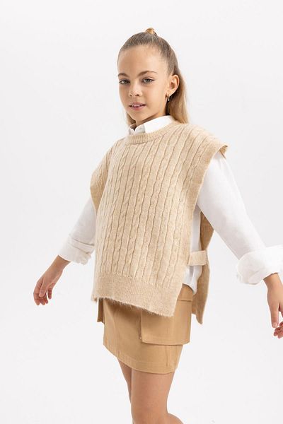 DeFacto Strickpullover für Mädchen - Rundhalsausschnitt X9524a623wn
