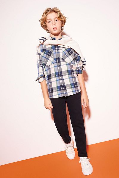 DeFacto Boy Oversize Wide Fit Flannel Long Sleeve Shirt A4691A823Wn
