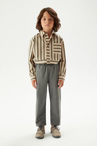 BayBayan Pantaloni școlari cu nervuri pentru copii cu buzunar înalt