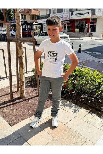 BayBayan Boy's Gray Lycra Sweatpants and School Pants