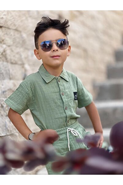 yns coolstar UNISEX MUSLIN 100% PAMUT 2 részes szett - Armbled ing és rövidnadrág