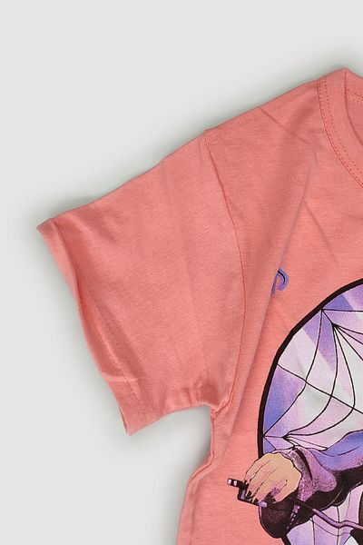 Peki Set de vară pentru fete din bumbac pieptănat 70% bumbac Wednesday Viola Printed Sort 14708
