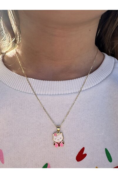 Kids fashion in Love HELLO KİTTY MİNELİ ALTIN KAPLAMA 925 ayar GÜMÜŞ KOLYE