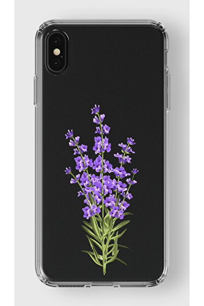 moonset Iphone XS Max Uyumlu Leylak Tasarımlı Baskılı Şeffaf Telefon Kılıfı