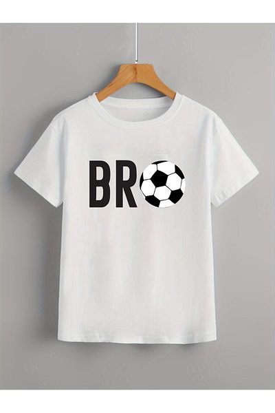 Let's Wear Bro Football Ball εμπριμέ μπλουζάκι με λαιμόκοψη για αγόρια