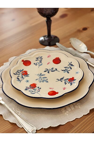 Soframore Poms 4 Adet Pasta Tabak Seti Seramik 21 cm