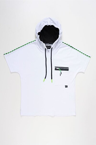 Doctor junior Tricou alb pentru băiat cu glugă supradimensionată