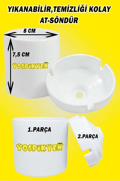 chaygoy Κομψό τασάκι με στάμπα πορσελάνης Gun Extinguish Yourself (KLLK) 8silahcrbyz