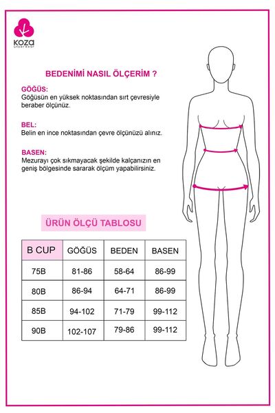 koza iç giyim Women's Thick Strap Ruched Bustiers Set