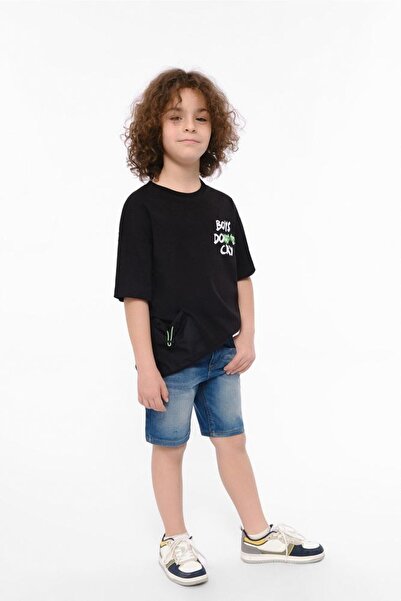 Doctor junior Boy's Printed Comfort Fit Black T-Shirt for Ages 2-7