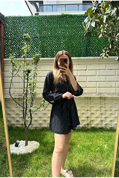 ESMA GÜL BUTİK Siyah Şortlu Tulum