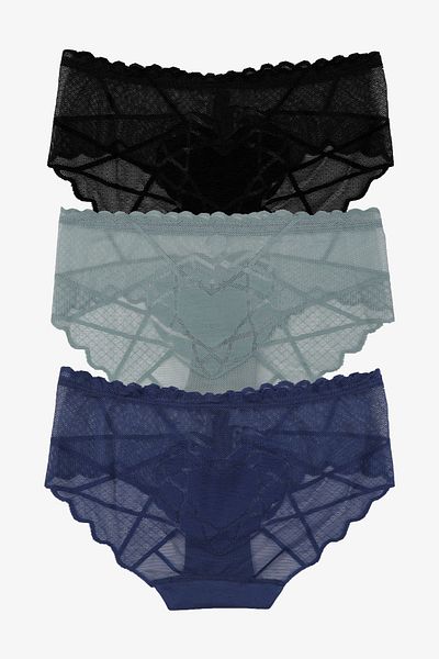 koza iç giyim Women's 3-Piece Heart Detailed Lace Panties