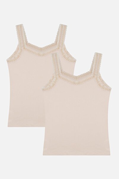 koza iç giyim قميص داخلي نسائي بحزام من الدانتيل مكون من قطعتين