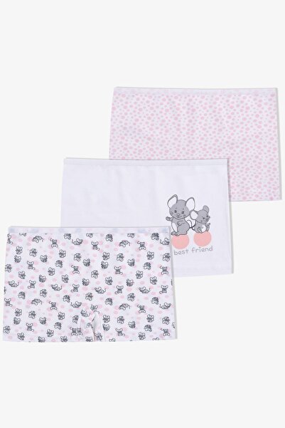 koza iç giyim Κοριτσίστικο μπόξερ 3 τεμαχίων με χαριτωμένο ποντίκι