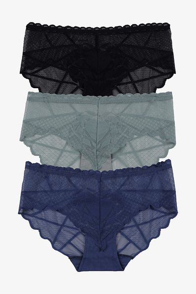 koza iç giyim Women's 3-Piece Heart Detailed Lace Panties