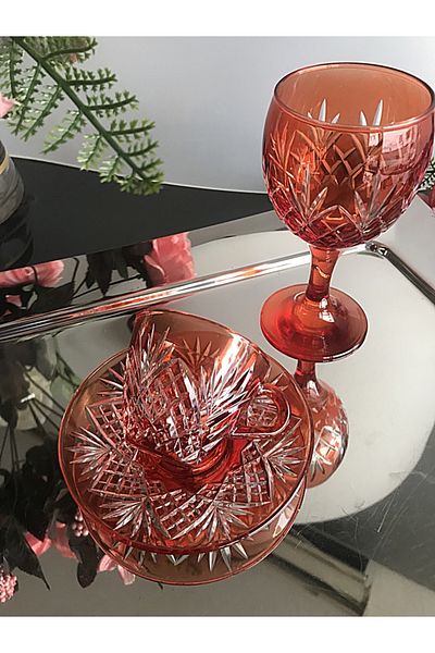 DECOSTYLE 3 Pieces Karem Glass Fican Coffee Cup and Water Cup