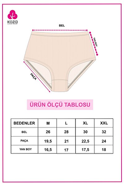 koza iç giyim Chiloți 5 piese pentru femei, cu nervuri cu talie foarte înaltă