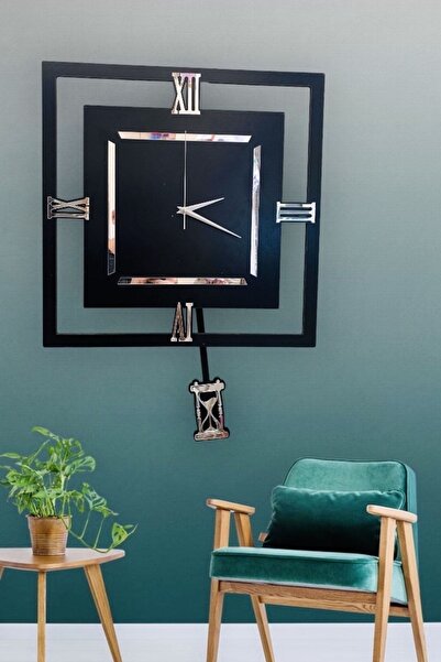 Ste Desing ساعة بندول خشبية، ساعة بندول شبكي، ساعة حائط، ساعة حائط، ساعة، ساعة خشبية