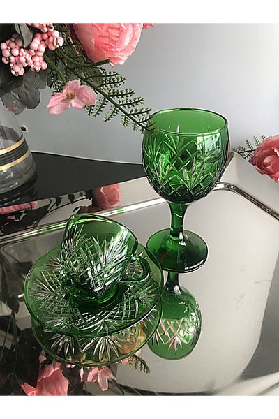 DECOSTYLE 3 قطع كريم زجاج فيكان كوب قهوة وكوب ماء
