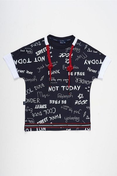 Doctor junior Tricou pentru baieti bleumarin Comfort Fit - Imprimat si accesoriu