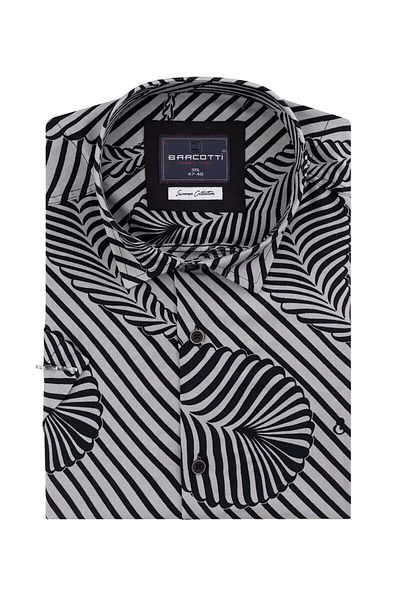 marufshop Ανδρικό πουκάμισο Viscon Plus Size - 118-191 κιλά, κοντό μανίκι, χωρίς τσέπη