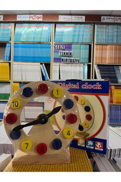 TEKNİK KIRTASİYE Çocuklara Saat Ve Sayıları Öğretmek İçin Ahşap Masa Saati
