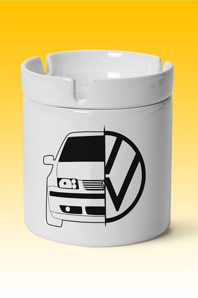 chaygoy Vw Bora Printed, Σβήστε το μόνοι σας, Κομψό Τασάκι από πορσελάνη (ASH) Vwboratrbyz1