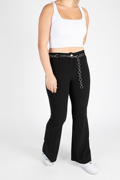 Giyim Dünyası Black Spanish Trousers - Women's Chain Belt