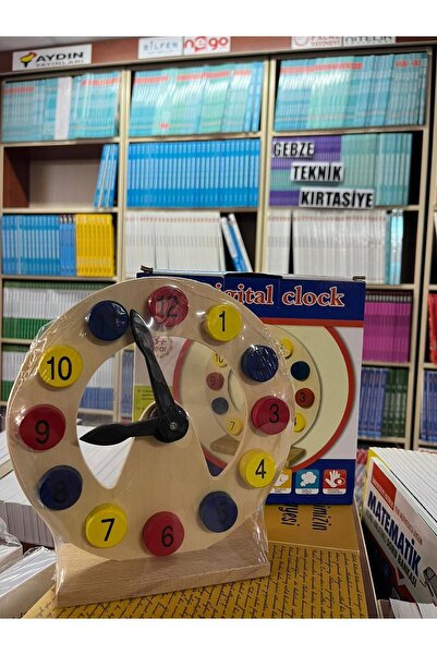 TEKNİK KIRTASİYE Çocuklara Saat Ve Sayıları Öğretmek İçin Ahşap Masa Saati