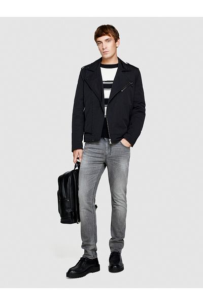 Sisley Μαύρο Skinny Fit τζιν παντελόνι - Ανδρικό, Μικτό βαμβάκι, Εφέ πλύσης
