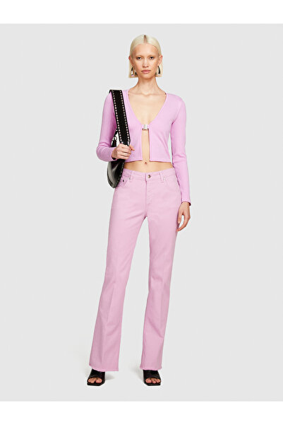 Sisley Pantaloni fără cusături din bumbac liliac