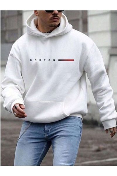 MOONBULL Ανδρικό φούτερ BOSTON με στάμπα oversize με κουκούλα