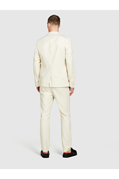 Sisley Men's Ecru Slim Fit 100% Cotton Comfort Pants