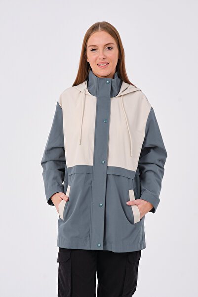 PIQUE Green Women's Coat - Hooded and Unlined