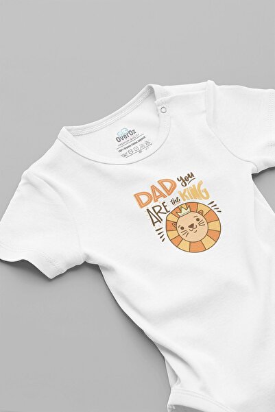 Overoz Organic Cotton - Dad You Are The King Baba Printed Baby Body 5660