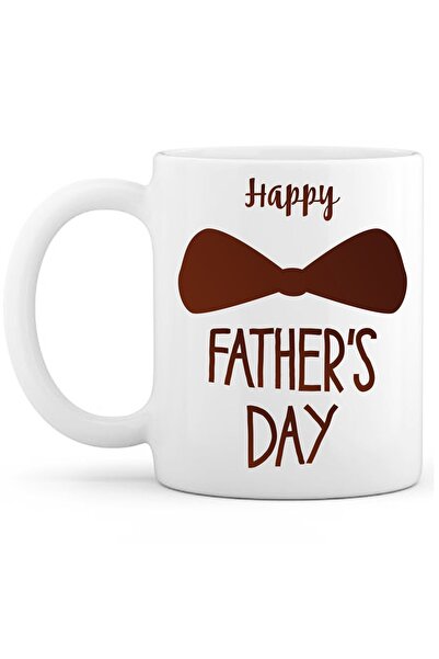 OXVİN 2 كوب قهوة بطباعة خاصة (مفرد) من البورسلين مع كتابة "عيد الأب السعيد" ل...