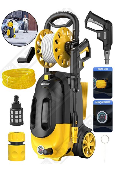 Graizer Alman 200 Bar Çelik Şanzuman Musluk Ve Kovadan Çekme Yüksek Basınçlı Bahçe Oto Yıkama Makinesi