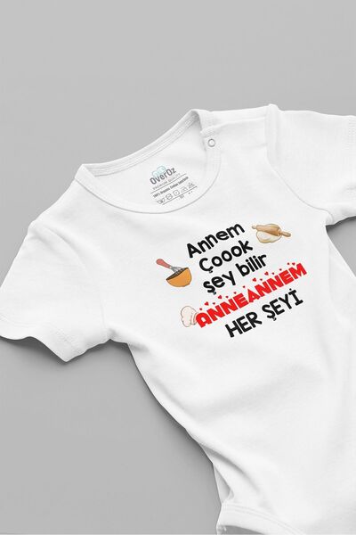 Overoz Grandma All Baby Bodysuit - 100% Cotton, Short Sleeve, Bodysuit 5236