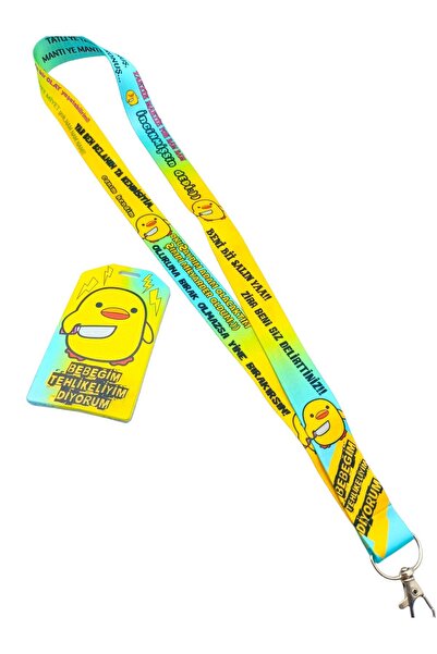 CİCCİBİCCİSHOP Psikopat Civciv Boyun Askı Ipi Ve Kart Tutucu