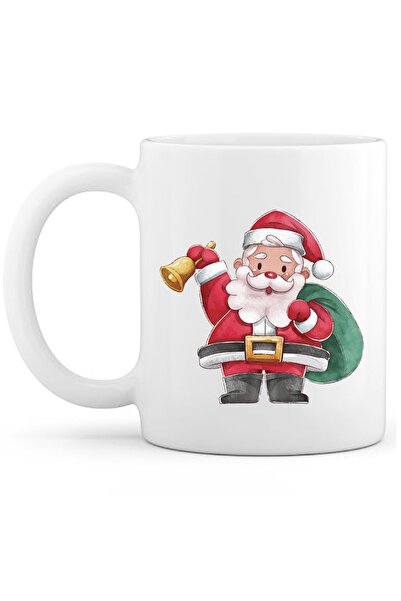 OXVİN سانتا كلوز 4 أكواب قهوة مطبوعة حسب الطلب (مفردة) بورسلين