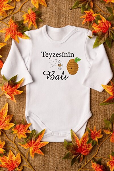 Overoz بدلة أطفال من القطن العضوي بطبعات العسل - بذلة بأكمام طويلة وأزرار كبس...