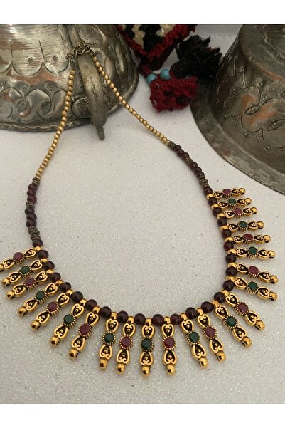 azra takı tasarım Handmade casting women's short authentic ethnic necklace