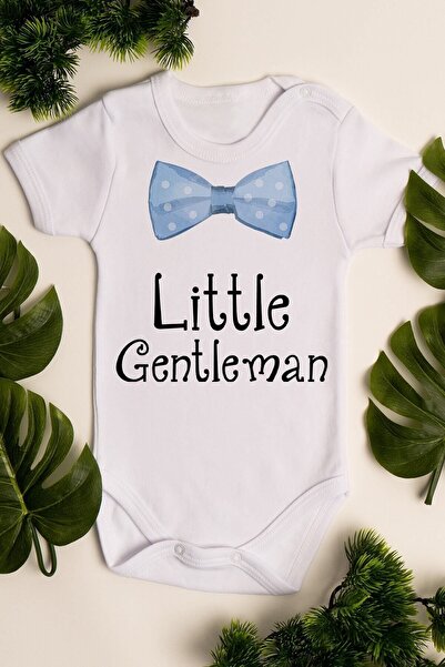 Overoz بدلة أطفال بيضاء مطبوعة من Little Gentleman Gentleman - 100% قطن عضوي،...