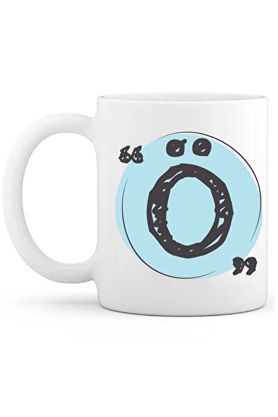 OXVİN حرف Ö فنجان قهوة مطحون فيروزي طباعة خاصة (مفرد) بورسلين