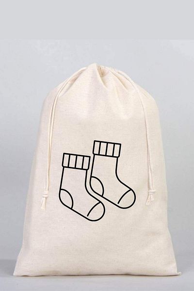 Florence Event Sock Printed 100% Cotton Raw Cloth Suitcase/Storage Pouch 25x35 Cm