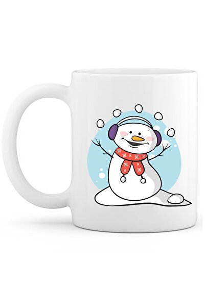 OXVİN ثلج 2 كوب قهوة طباعة خاصة (مفرد) بورسلين