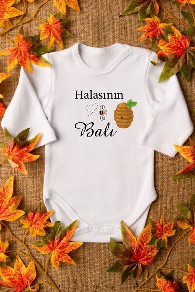 Overoz Honey Printed Organic Cotton Baby Bodysuit - Long Sleeve Jumpsuit with...