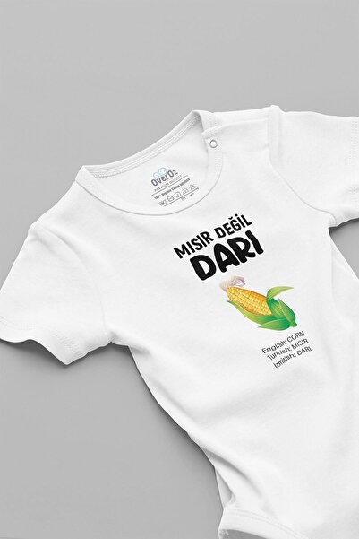 Overoz بدلة أطفال عضوية بطبعة الدخن غير الذرة من إزمير - 100% قطن، بدلة قفز 5629