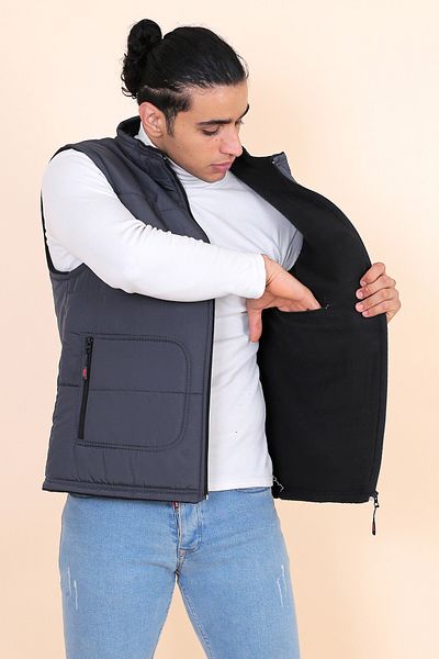 HeviStor men's Gray Puffer Vest - HeviStor Sportsyelek